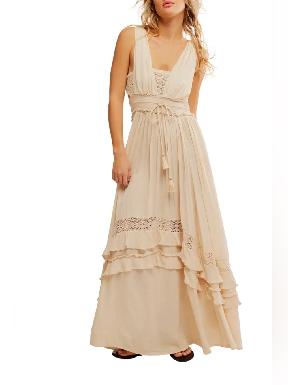 Free People Endless Summer Santa Maria Lace-Trim Maxi Dress